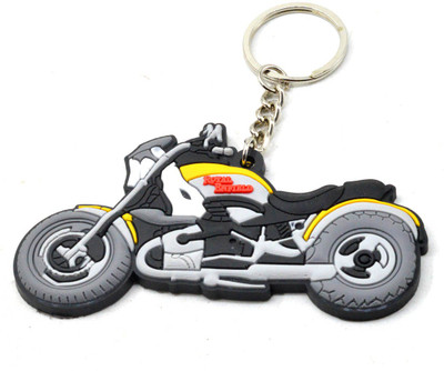 

Faynci Royal Enfield Bike Logo single sided Silicone Black/Yellow/Grey Key Chain Key Chain