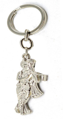 

Faynci Hindu God Bhagwan Sri Krishna Silver Plated Stainless Steel Quality Key Chain For Devotee Key Chain
