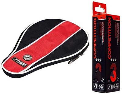 

Stiga Combo of Two- One Table Tennis Cover and One 'COMPETITION' Balls Box (Color On Availability)- Table Tennis Kit