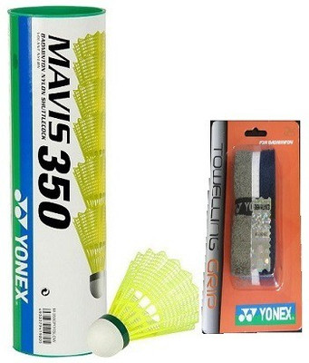 

Yonex Combo of two, One Nylon Shuttle cock (Pack of 6) and One Badminton Grip Badminton Kit