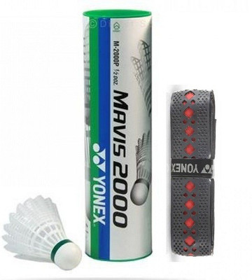 

Yonex Combo of two, One 'Mavis 2000' Nylon Shuttle cock (Pack of 6) and One 'Diamond' Badminton Grip (Color On Availability) Badminton Kit