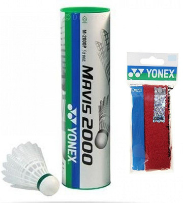 

Yonex Combo of two, One Nylon Shuttle cock (Pack of 6) and One Badminton Grip Badminton Kit