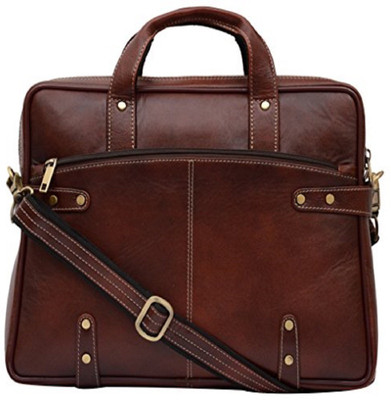 SHEES 15 inch Laptop Messenger Bag(Black), Brown