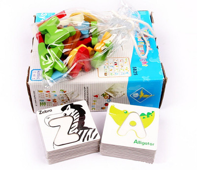 

Sanyal Wooden 4 in 1 Toy Learn ABC Alphabet Animals Colors & Spelling for Kids Infant and Toddlers 26 Pieces(Multicolor)