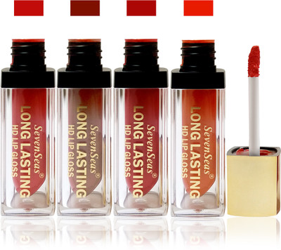 

seven Seas Cosmetics Makeup Hd Long Lasting Lady Liquid Matte Lip Gloss Lipstick Fashion Color Brown Red Marron orange Combo Set Of 4(red, orange, marron, brown, 20 ml)