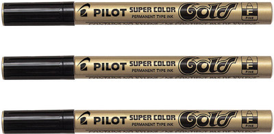 

Pilot 019730 Permanent Marker (Gold - Extra Fine - Pack of 3)(Set of 3, Gold)