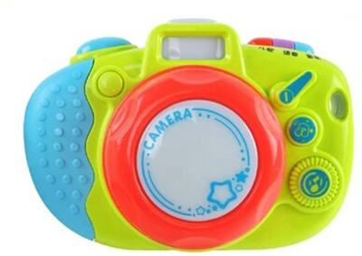 

TALKING GANESHA Cute Colorful Luminous Camera with 4 Sound Effects, 8 Animal Sounds, more than 10 different types of music learning & development toy for kids (Green)(Green)