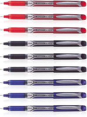 

Pilot Hi-Tecpoint V10 Grip Roller Ball Pen(Pack of 9)