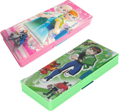 

Aarvi Ben10 & Frozen Cartoon Art Plastic Pencil Boxes(Set of 2, Multicolor)