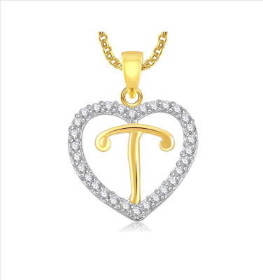 84% OFF on MYKI Extraordinary Alphabet 'T' Letter Heart Locket