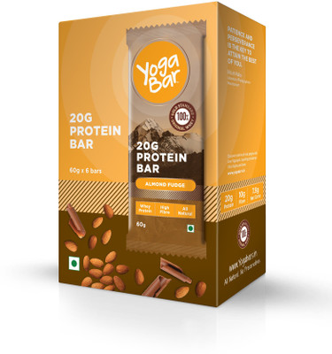 

Yogabar Yogabars 20 gm Whey Protein Bars Whey Protein(360 g, Yoga Bar Protein - Almond Fudge)