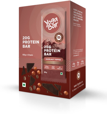 

Yogabar Yogabars 20 gm Whey Protein Bars Whey Protein(360 g, Yoga Bar Protein - Hazlenut Toffee)