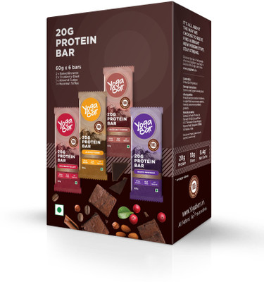 

Yogabar Yogabars 20 gm Whey Protein Bars Whey Protein(360 g, Yoga Bar Protein - Chocolate, Almond, Brownie, Cranberry, Hazlenut)