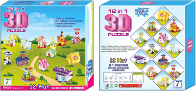 

Zeus 12 in 1 3D Mini House Puzzle Game DIY Kids Toys Play Architecture Educational Gone are the times of 2D Puzzles its 3D(1 Pieces)