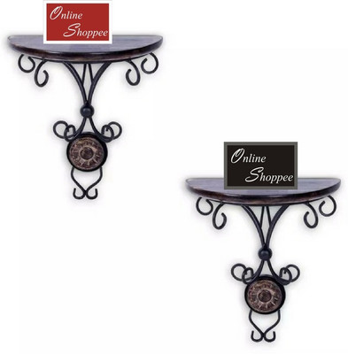 

Onlineshoppee Wooden Wall Shelf(Number of Shelves - 2, Brown)