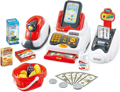

Dhawani Supermarket Cash Register Play Set with Real Counter Sound