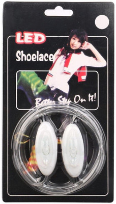 

DERMEIDA ™ LED Light Up Nylon Shoelaces, 3 Blink Modes with High Visibility Glowing in the Dark, for Concerts, Disco Party, Hip-hop Dancing, Cycling, Hiking Shoe Lace(White Set of 2)