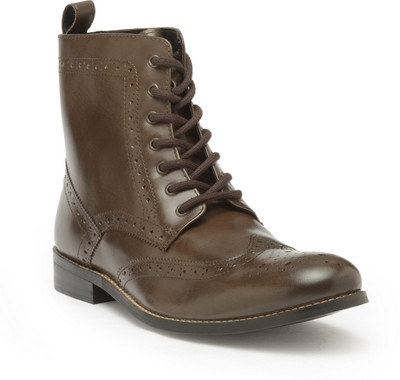 

Hats Off Accessories Premium High Ankle Lace Up Boots For Men(Brown