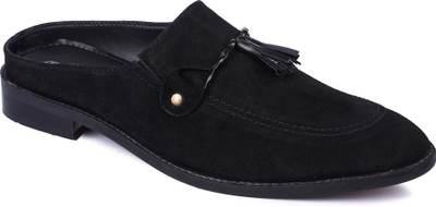 

Berto Daria Suede Backless Loafer Slip on Casuals For Men(Black