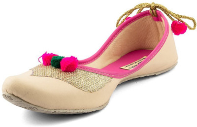 

Tashi Women's Beige & Pink Artificial Leather Jutis Jutis For Women(Beige, Cream and pink