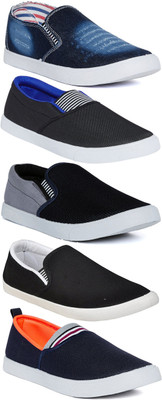 

Long Walk Combo Pack of 5 Casual Trendy Slip On Sneakers For Men(Multicolor