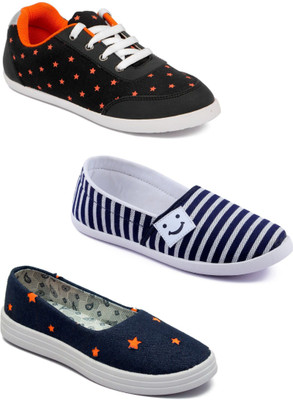 

Asian Women Casual & Running Shoes Combo Pack of 3 Canvas Shoes For Women(Multicolor