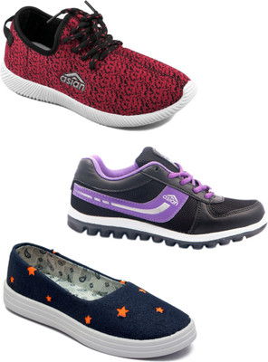 

Asian Women Casual & Running Shoes Combo Pack of 3 Casuals For Women(Multicolor