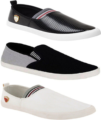 

Clymb Combo Pack Of 3 casual Canvas Shoes For Men(Black, Grey, Multicolor