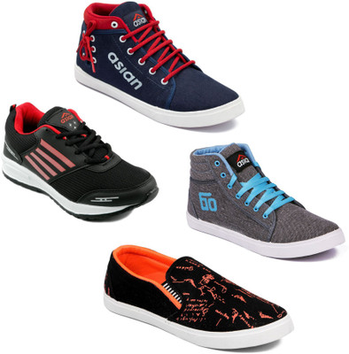 

Asian Men Casual & Running Shoes Combo Pack of 4 Casuals For Men(Multicolor