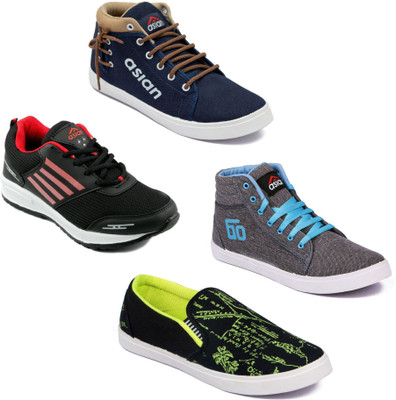 

Asian Men Casual & Running Shoes Combo Pack of 4 Casuals For Men(Multicolor