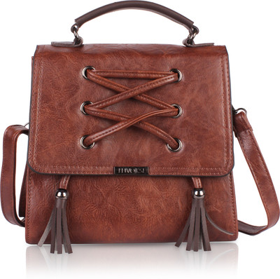 

Luvoksi Women Casual Brown Leatherette Sling Bag