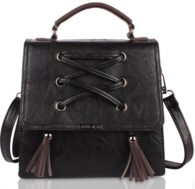 

Luvoksi Women Casual Black Leatherette Sling Bag