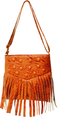 

Close2deal Girls Casual Orange PU Sling Bag