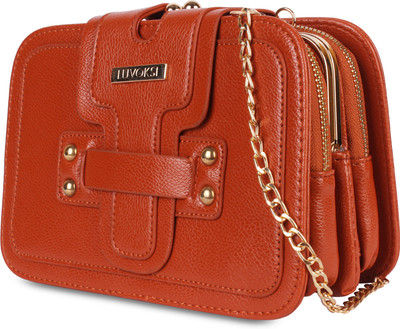 

Luvoksi Women Casual Tan Leatherette Sling Bag