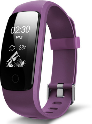 

fbandz Full Touch Screen ID107 PLUS HR Heart rate Premium Fitness band Exercise Tracker Music Control Smart Band with Phone Call Alert(Purple Strap Free Size)