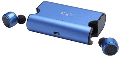 

House of Quirk Bluetooth Earphones, Wireless earphones X2T Mini Wireless Bluetooth V4.2 Twins Stereo In-Ear Headset Earphone Earbuds with Charging Box Smart Headphones(Wireless), Blue