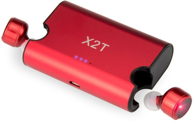 

House of Quirk Wireless earphones X2T Mini Wireless Bluetooth V4.2 Twins Stereo In-Ear Headset Earphone Earbuds with Charging Box With Mic Support Hands-free Calling for Smartphones Smart Headphones(Wireless), Red
