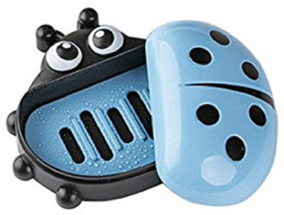 

ShopAis Lady Bug soap dish cartoon dish funky soap dish for kids.Cartoon Lady Bug Plastic Holder Dish Soap Box(Blue)