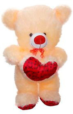 

ATTRACTIVE 3 FEET SOFT CUTE STANDING HEART TEDDY BEAR FOR BIRTHDAY, MARRIAGE, VALENTINE, AND OTHER OCCASIONS - 90 cm(Cream)