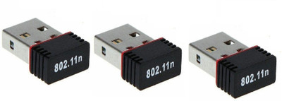 

Etake Pack of 3 Wifi Mini Wifi Dongle (Connect your PC/laptop to wifi) Wireless USB Adapter(Black)