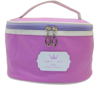 

RK Brands Purple and white Portable with inbuilt mirror travel Makeup Vanity Box(Purple with White Lining)