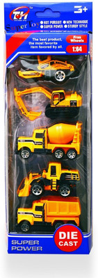 

SuperToy Metal Die Cast Metal Toy Construction Truck Model Set Of 5(Multicolor)