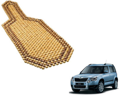 MOCKHE Wooden Bead Seating Pad For  Skoda(Car Seats Beige)
