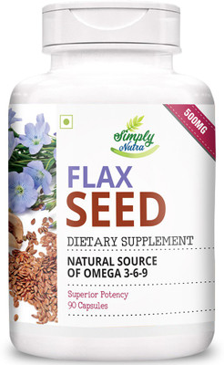 

Simply Nutra Flaxseed Extract | Omega 3 6 9 | 1000mg Serve - 90 Veg Capsules(90 No)