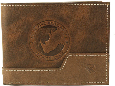 

the Rhino Men Casual Brown Genuine Leather Wallet(6 Card Slots), Brown & light shade