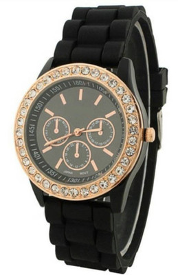 

VB IMPEX Luxury Black Dimond Pedded Analog Watch - For Girls