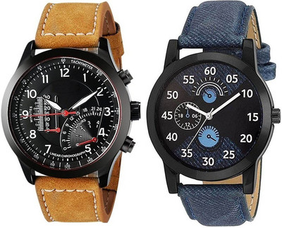 

Aaradhya Fashion Analogue Stylish Dial Men's & Boy's Watch Leather Strap Combo Pack of 2 Watch - For Boys
