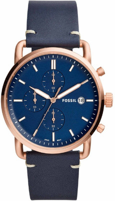 

Fossil FS5404 Commuter Chronograph Navy Leather Watch Watch - For Men