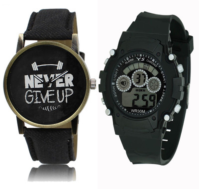 

CM Kids Watch Combo With New Designed LR 027_Black Sport Watch - For Boys
