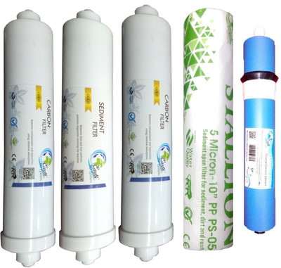 

Earth Ro System 1 Year RO service Kit,earth100 gpd membrane with Inline set Solid Filter Cartridge(0.01, Pack of 5)